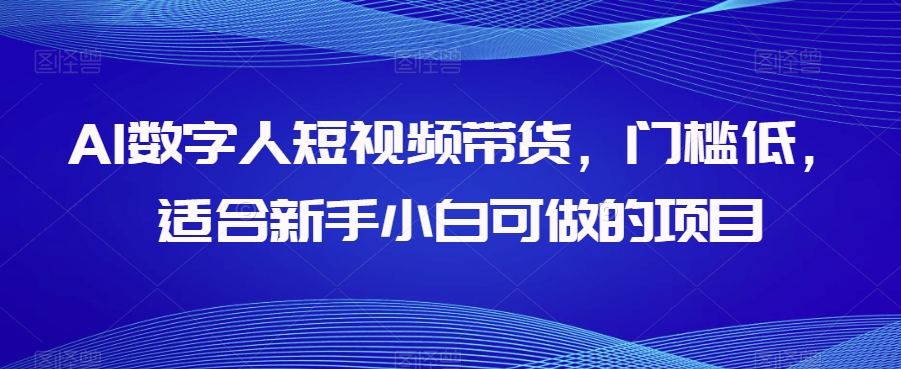 AI数字人短视频带货，门槛低，适合新手小白可做的项目