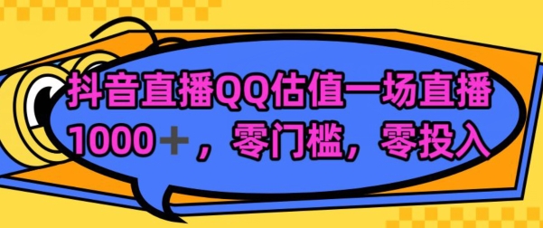 靠QQ估值半小时1000+，零门槛、零投入，喂饭式教学、小白首选