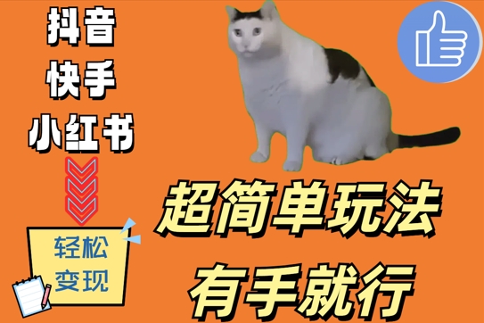 超简单玩法，有手就行，靠猫咪视频日入500+